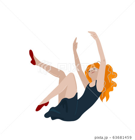 Woman is falling down. Vector isolated illustration 63681459