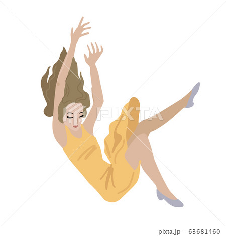 Woman is falling down. Vector isolated illustration 63681460