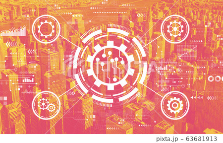 Automation concept with the New York City Automation concept with the New York City 63681913