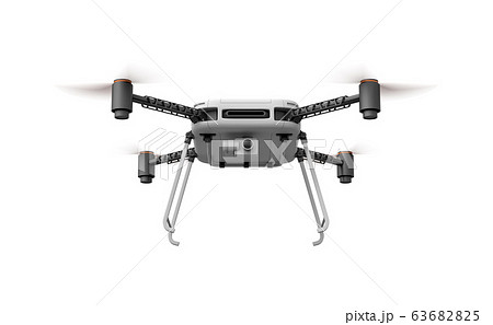 3d rendering of white and black drone with camera isolated on white background. 63682825