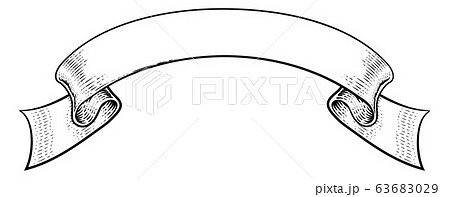 Scroll Banner Paper Ribbon Woodcut Engraved Stock Vector (Royalty Free)  2294612239