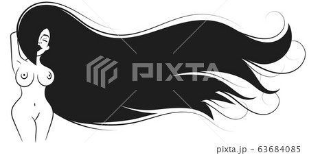 Silhouette of beautiful nude woman vector 63684085