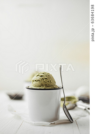 Green tea ice cream. Green tea ice cream. 63684198