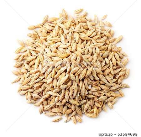 Super Barley Grains Scattered On White Stock Photo 1082705717