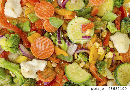 Mix of frozen vegetables in healthy diet 63685199