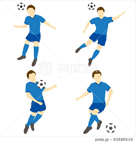 サッカーをする男性シンプルセット02 サッカーをする男性シンプルセット02 63686019