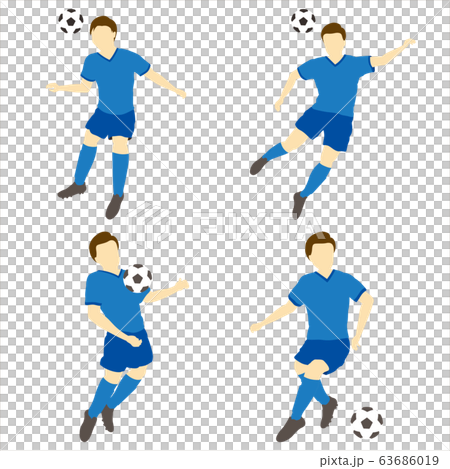 サッカーをする男性シンプルセット02 サッカーをする男性シンプルセット02 63686019