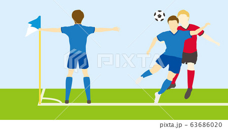 サッカーをする男性シンプルセット03のイラスト素材