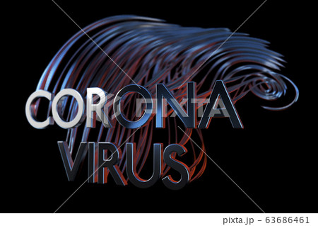 Coronavirus Wuhan, China COVID-19 inscription. Epidemic condition 3d illustration 63686461