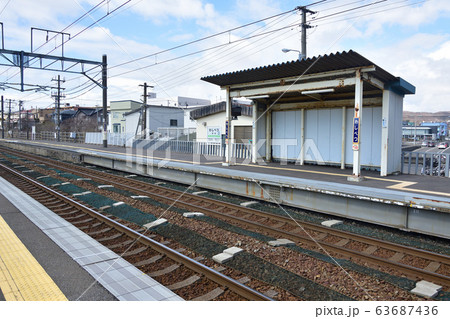 早春の北海道室蘭市JR鷲別駅の風景を撮影 早春の北海道室蘭市JR鷲別駅の風景を撮影 63687436