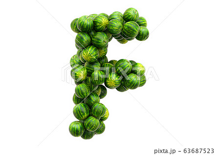 Letter F from watermelons. 3D rendering 63687523