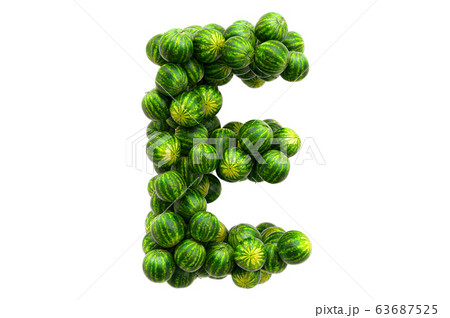 Letter E from watermelons. 3D rendering 63687525