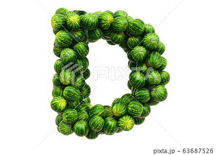 Letter D from watermelons. 3D rendering Letter D from watermelons. 3D rendering 63687526