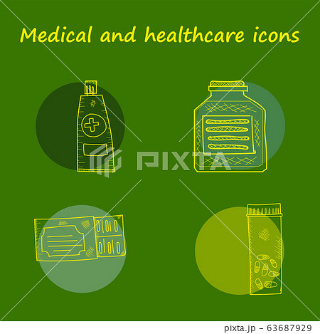 Set vector line icons, sign and symbols in flat design medicine and health with elements for mobile concepts and web apps. Collection modern infographic logo and pictogram. Set vector line icons, sign and symbols in flat design medicine and health with elements for mobile concepts and web apps. Collection modern infographic logo and pictogram. 63687929