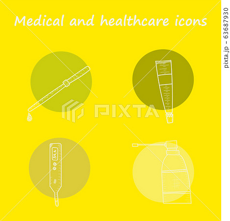 Set vector line icons, sign and symbols in flat design medicine and health with elements for mobile concepts and web apps. Collection modern infographic logo and pictogram. Set vector line icons, sign and symbols in flat design medicine and health with elements for mobile concepts and web apps. Collection modern infographic logo and pictogram. 63687930