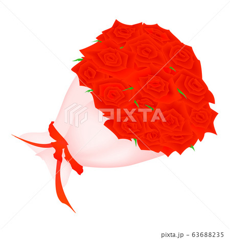 赤色の花束のイラスト素材 6365