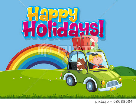 Font design template for word happy holidays with 63688604