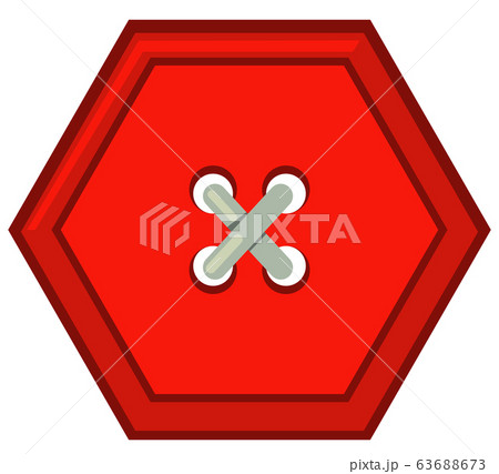 Red hexagon button on white backgroundのイラスト素材 [63688673] - PIXTA