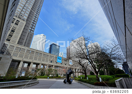 春の新宿副都心、ビル群とさくら 春の新宿副都心、ビル群とさくら 63692205