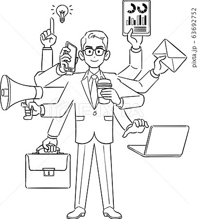 マルチタスクをこなすビジネスマン 63692752