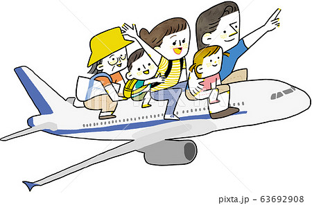 夏 家族旅行 飛行機 夏 家族旅行 飛行機 63692908