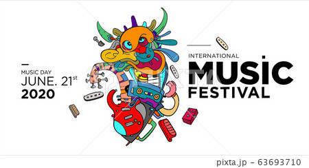vector doodle illustration music day 2020 banner design for event vector doodle illustration music day 2020 banner design for event 63693710