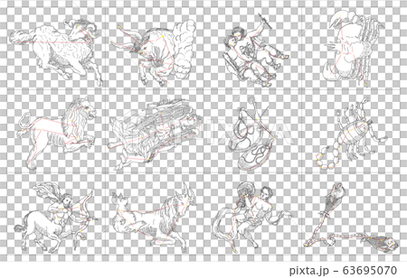 12星座影あり白枠 12星座影あり白枠 63695070