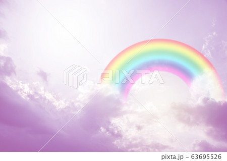 rainbow in cloudy sky 63695526