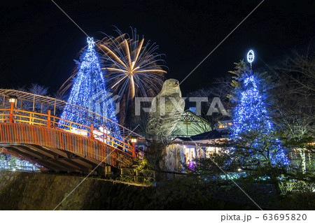 御殿場高原 時之栖 花火打上の写真素材