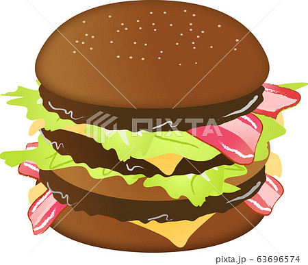 ハンバーガー（ファーストフード）ベクター 63696574