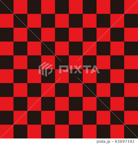 市松模様　黒×赤2　L 63697392