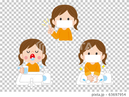 女孩洗手 63697954