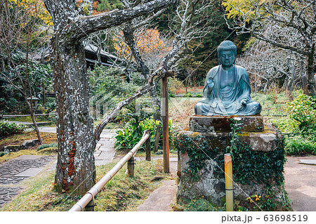 Tokei-ji Temple buddha statue at autumn in Kamakura, Japan 63698519