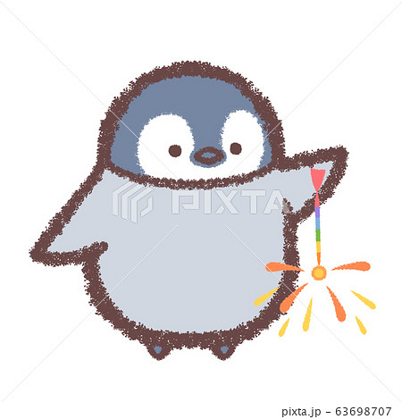 線香花火ペンギンヒナ1のイラスト素材