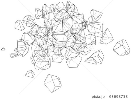 A bunch of stones. Vector illustration 63698758