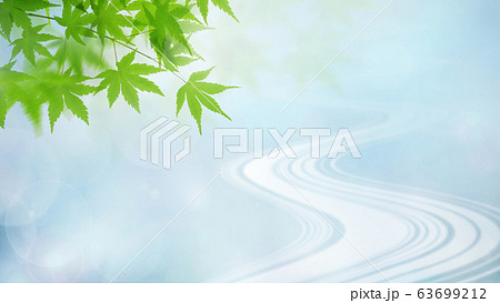 背景-和-和風-和柄-日本-春-初夏-夏-紅葉-川-ブルー 63699212
