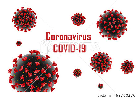 Corona Virus 2019-ncov banner. Medical virus disease, Coronavirus infections background. Coronavirus cell red molecule vector illustration. 63700276