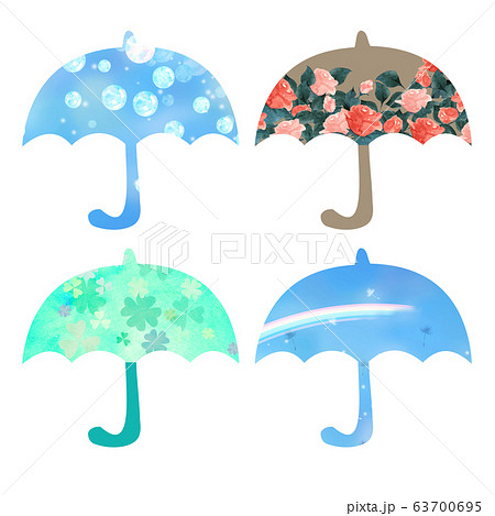 可愛い傘セットのイラスト素材