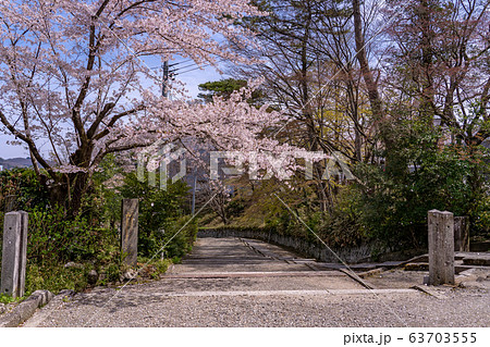 宮城県　春の白石城　厩口門側の石段 63703555