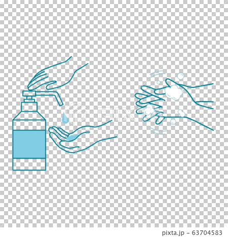 手洗いのイラストのセット_1c 63704583