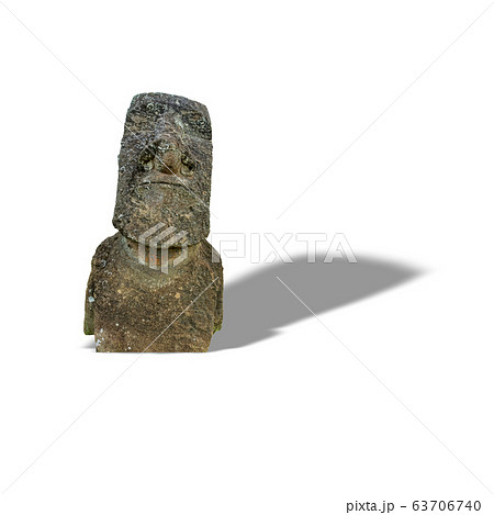 Iconic moai of Rapa Nui isolated over white background 63706740
