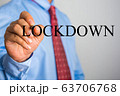 Businessman writing LOCKDOWN on virtual screen 63706768