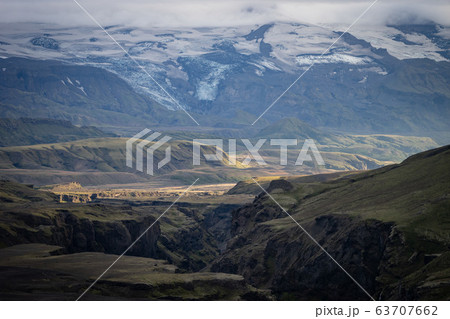 Markarfljotsgljufur canyon on the Laugavegur hiking trail in Iceland Markarfljotsgljufur canyon on the Laugavegur hiking trail in Iceland 63707662