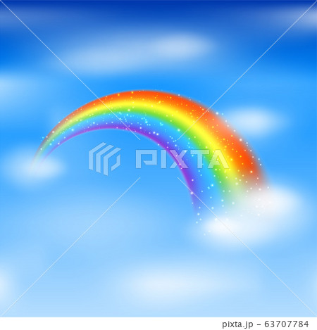 Rainbow icon isolated on blue sky background Rainbow icon isolated on blue sky background 63707784