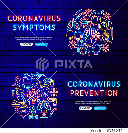 Coronavirus Neon Banners 63710504