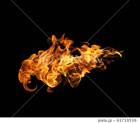 Fire flames collection isolated on black 63710539
