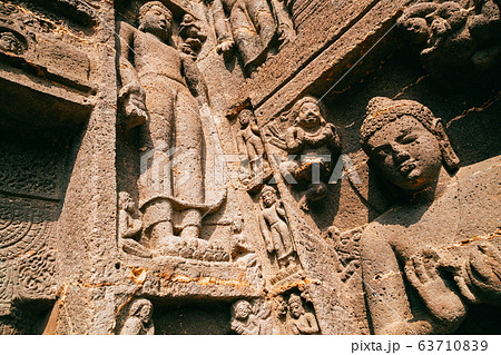 Ajanta caves, ancient buddha carving in India 63710839