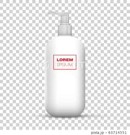 Plastic Clean White Bottle With Dispenser Pump 63714551