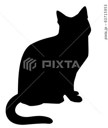 猫シルエット 動物 猫 座るのイラスト素材
