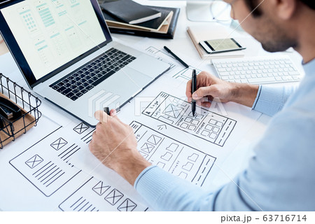 Drawing icons placement for ui design 63716714